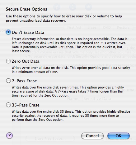 Disk Utility - Zero Out Data