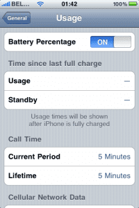 iPhone battery % status